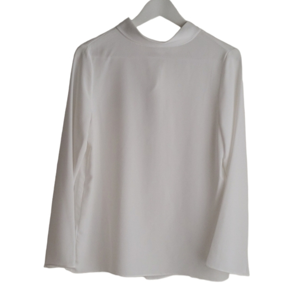 OAK + FORT Tie Neck Keyhole Long Sleeve Blouse Size XS